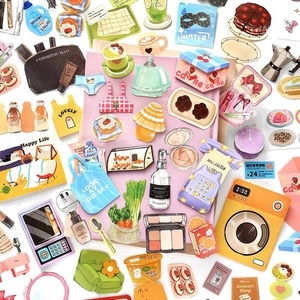Pegatinas de scrapbooking estilo coreano con diversos motivos de estilo de vida y postres