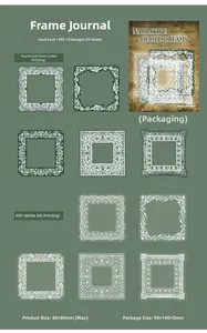 Macro-detail van vintage Barok frame stickers met PET-materiaal voor journaling