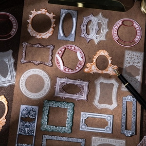 Vintage frame stickers set met Europese paleispatronen voor journal scrapbooks