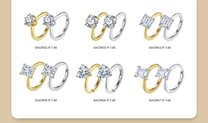 S925 sterling silver ring collection with multiple stone cuts in gold and silver finishes