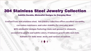 Detail of 304 stainless steel double layer chain necklace with white pearl heart pendant