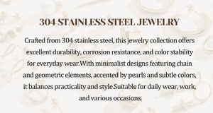 Detail of durable 304 stainless steel earrings with gold plating and pearl accents