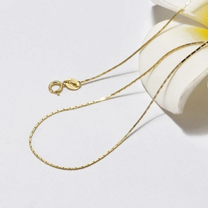 925 Sterling Silver Bamboo Chain Necklace For Women Italian Style Electroplated Gold Silver Thin Basic Link Chain Jewelry