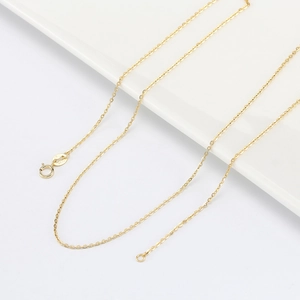 Minimalist S925 sterling silver golden O-chain necklace with a spring ring clasp