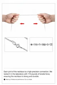 Macro-opname van S925 sterling zilveren ketting met karabijnsluiting en duurzaamheidstest