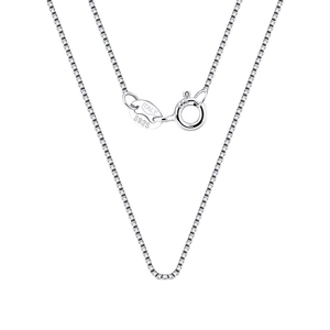 Collana classica a catena box da 1,0 mm in argento sterling S925 con chiusura a molla