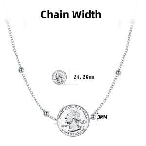 Detailansicht von 3mm Silberperlen und Perlen an einer S925 Sterlingsilber Halskette