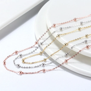 925 Sterlingsilber Satellitenkette Halskette Einfache Perlenkette Für Damen Minimalistische Schlüsselbeinkette Schmuck Geschenk