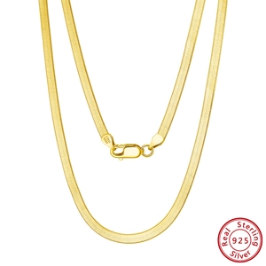 Detail of lobster clasp and ITALY S925 engraving on flat gold snake bone chain