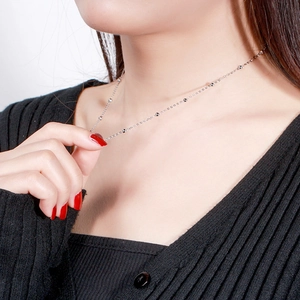 Elegantes S925 Sterling Silber Perlenhalskette mit 3,0mm polierten Perlen für Damen