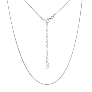 Polished S925 sterling silver snake bone chain necklace with lobster clasp and extender