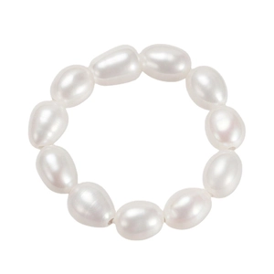 Eleganteres s925 Silberarmband mit natürlichen weißen Barock-Süßwasserperlen