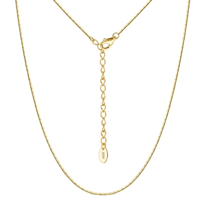 Minimalist S925 sterling silver gold-plated snake chain with lobster clasp and extender