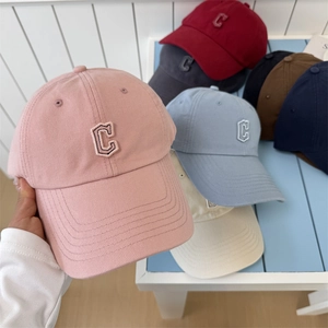 Casquette de Baseball Unisexe Broderie Lettre C Réglable Chapeau de Soleil en Acrylique Décontracté Sportif Snapback Homme Femme