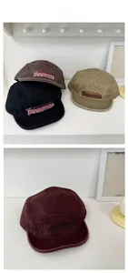 Detail of embroidered Tennessee vintage washed denim 5-panel cap in multiple color options