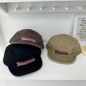 Vintage American Embroidery Short Brim Baseball Cap Men Women Tennessee Letter Camper Hat Adjustable Sunshade Sports Hat