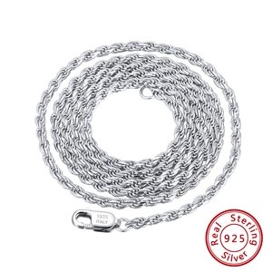 Chaîne corde classique en argent sterling S925 de 1,5 mm avec finition polie