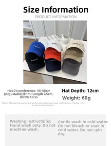 Size guide for lightweight quick-dry running cap showing 56-58cm adjustable strap measurements