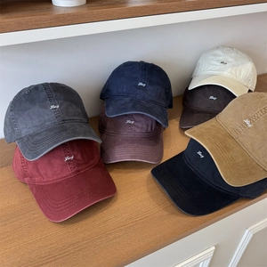 Women Men Washed Embroidery Letter Lucy Baseball Cap Adjustable Vintage Casual Sun Protection Polyester Duck Tongue Hat