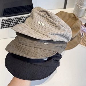 Japanese style breathable fabric newsboy caps in four neutral colors for women