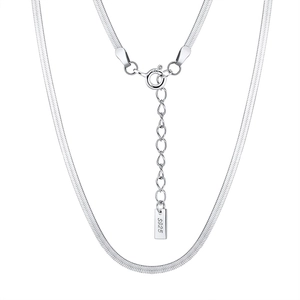 Klassische S925 Sterlingsilber Flachschlange Halskette mit 1,8mm Kettenglied