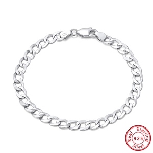 5mm 925 Sterling Silver Cuban Link Bracelet For Men Women Gold Silver Plated Italian Curb Chain Hip Hop Minimalist Jewelry