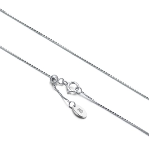 Catena box regolabile in argento sterling S925 da 0,6mm con chiusura e marchio Italy