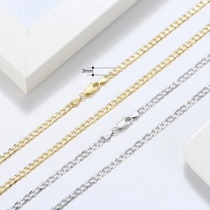 Collier Chaîne à Mailles Cubaines en Argent Sterling 925 pour Homme Femme Plaqué Or Argent 3mm Minimaliste Hip Hop Bijoux Cadeau