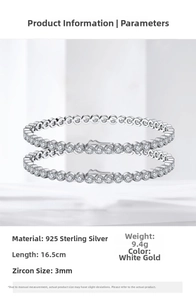 Makroansicht eines Tennisarmband aus 925er Silber mit runden 3 mm Zirkonia-Steinen besetzt