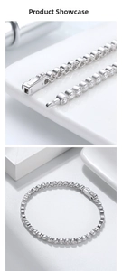 Makroaufnahme des S925-Stempels und Details des funkelnden Zirkonia-Tennisarmbandes