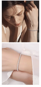 Detailansicht eines Tennisarmbands aus Sterlingsilber mit funkelnden Zirkoniasteinen
