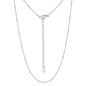 Elegant s925 sterling silver bead chain necklace with adjustable lobster clasp closure
