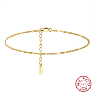 925 Sterling Silver Minimalist Sequin Disc Anklet For Women Simple Adjustable Beach Vacation Jewelry Foot Chain