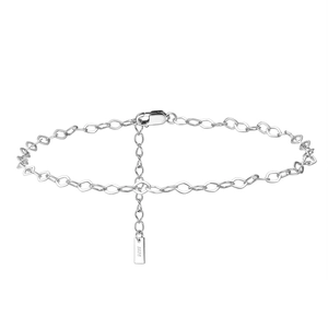 Elegant S925 sterling silver geometric rhombus chain with lobster clasp and extension