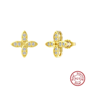 Detailed view of sterling silver windmill earrings featuring micro-set sparkling zircons