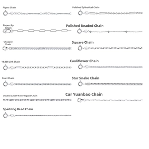 Collection of S925 sterling silver necklaces featuring Figaro, cable and snake chain styles