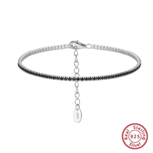 Bracciale Tennis in Argento Sterling 925 per Donna Bracciale a Catena Regolabile Minimalista con Intarsio di Zirconia Gioielli Eleganti Regalo
