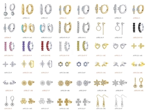 Collection de boucles d'oreilles en argent S925 avec divers designs or et argent