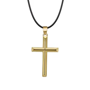 Pendentif Croix en Argent Sterling 925 Seul Sans Chaîne Poli Simple Religieux Hip Hop Bijoux pour Unisex Cadeau