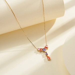 S925 Sterling Silver Purple Zirconia Tassel Pendant Necklace For Women Gold Silver Plated Elegant Niche Design Jewelry Necklace