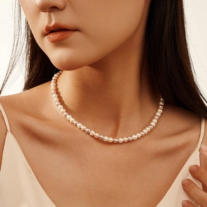 Elegant multi-color freshwater pearl necklace in S925 sterling silver for women