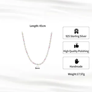 Collana di perle d'acqua dolce 9mm con chiusura in argento 925, lunghezza 45cm e peso 17,57g