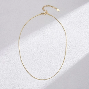 Minimalist gold S925 sterling silver snake bone chain necklace with lobster clasp