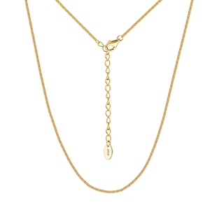 Elegant 925 sterling silver gold-plated Chopin chain necklace with adjustable clasp