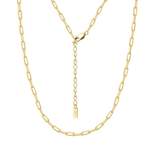 Minimalist S925 sterling silver golden paperclip chain necklace with lobster clasp closure