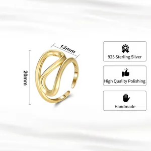 Handgefertigter S925 Silberring in Weboptik mit Maßen 20mm Höhe und 2,46g Gewicht