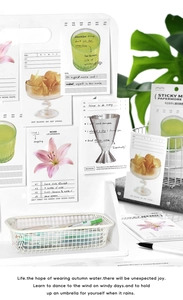 Artistic illustrated sticky notes and memo card set with floral designs for students