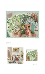 Detail of vintage garden embossed cardstock with floral patterns for DIY scrapbooking