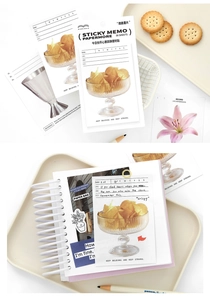 Detail of creative potato chip sticky notes for student planners and daily journaling