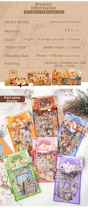 Macro detail of PET decorative stickers in vintage stationery layout with dry flowers